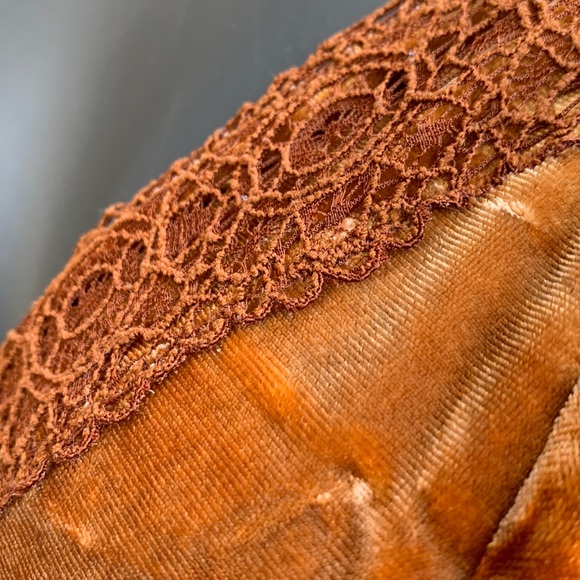 Velvet and Lace Trim Halter top Bralette - Picture 5 of 11